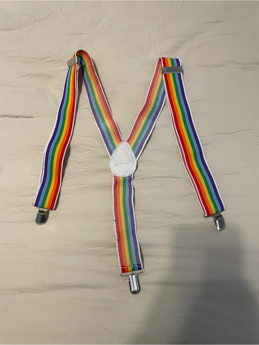 Rainbow Stripe Suspenders - Colorful Elastic Braces